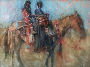 Two girls on horse